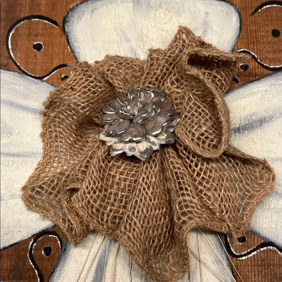 Rustic Handcrafted Dream Barn Wood Wall Art with Burlap Flower and Door Knob - Picture 2 of 4